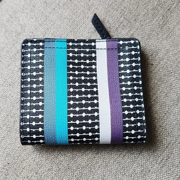 Fossil Wallet blue purple stripes - Picture 2 of 5